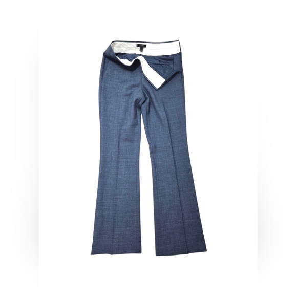 J Crew Blue Flat Front Wool Blend Kickout Pants Size 2 - Picture 3 of 8